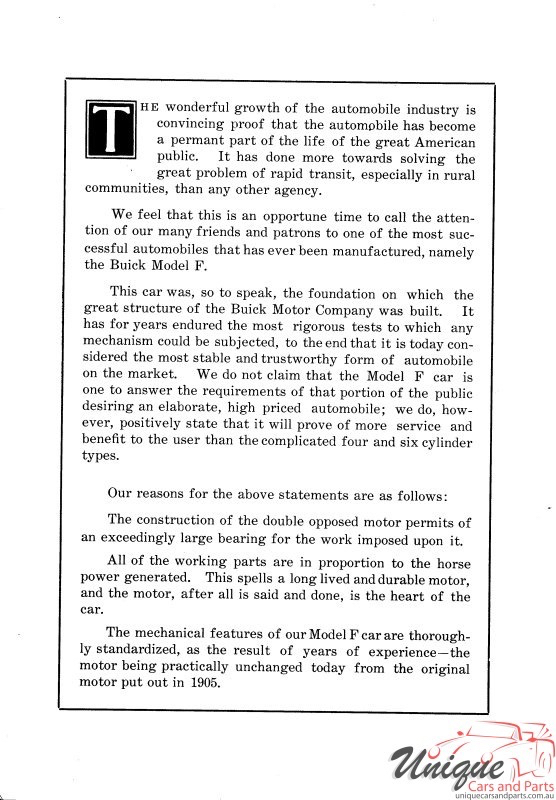 1907 Buick Booklet Page 6